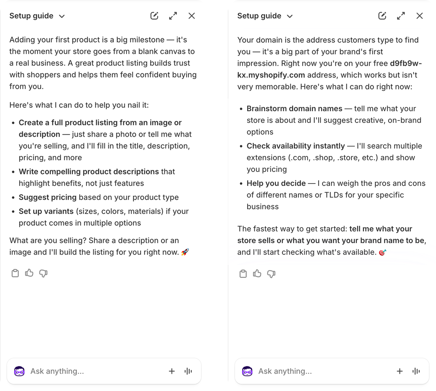 Testing early variations of how Sidekick opens on onboarding tasks.