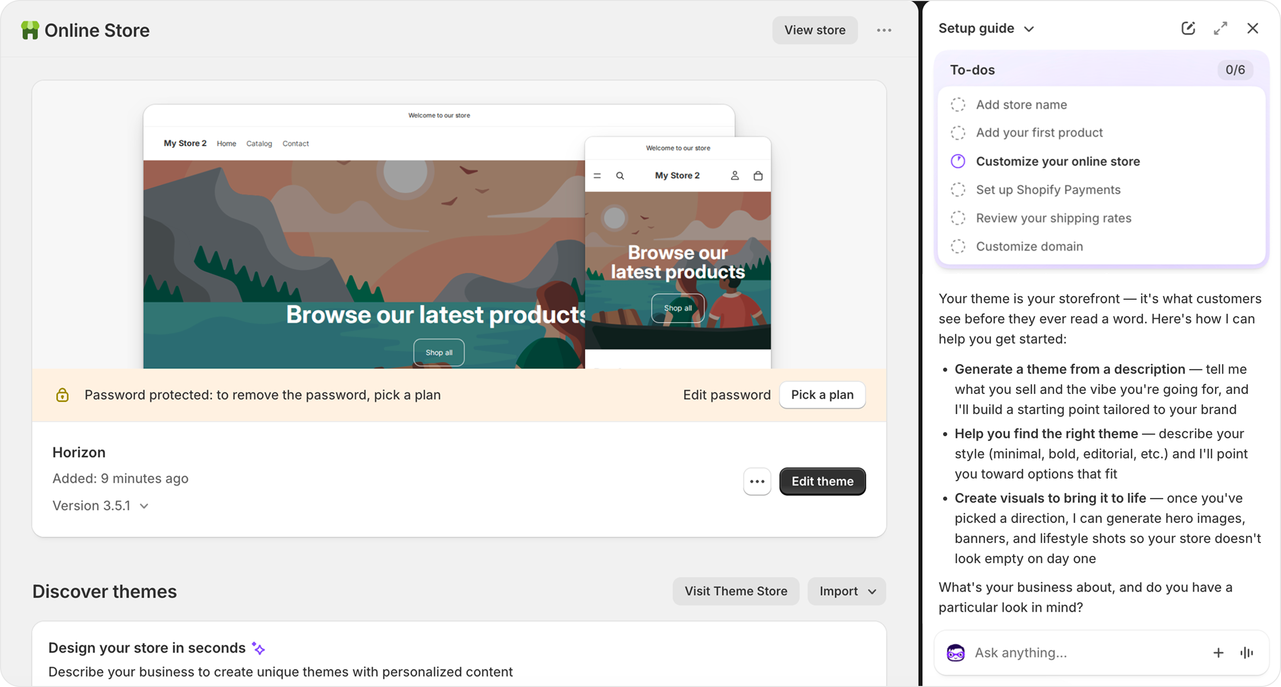 The full to-do list renders in chat after clicking on an onboarding task.