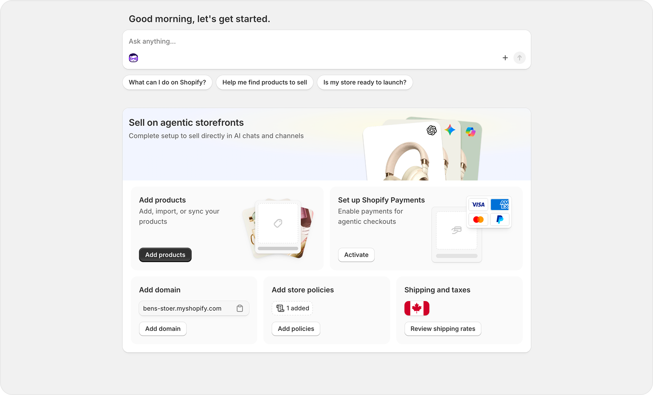 Building the onboarding experience for Shopify's Agentic plan